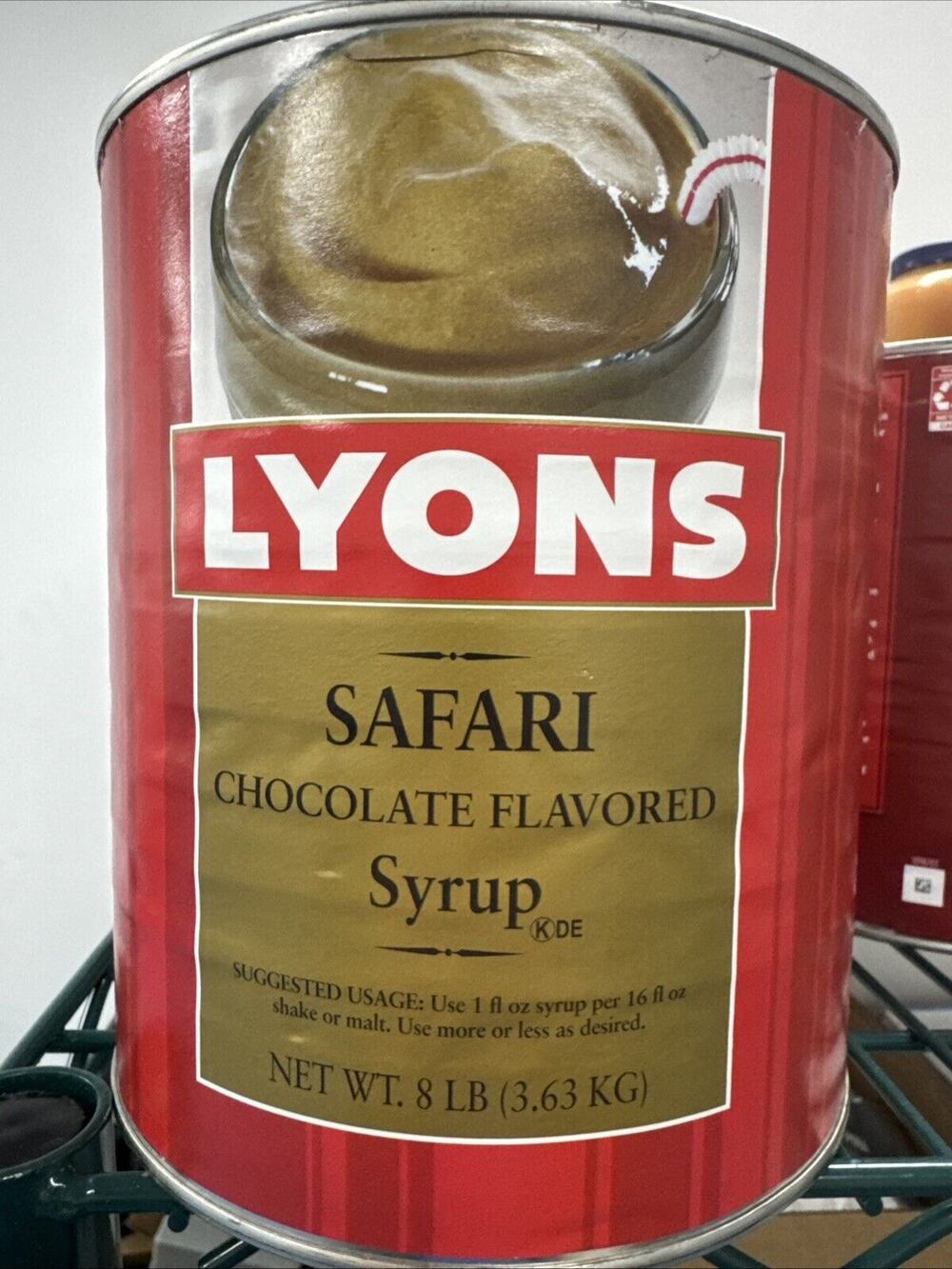 Lot Of 4 8lb Lions Safari Chocolate Flavored Syrup Cans